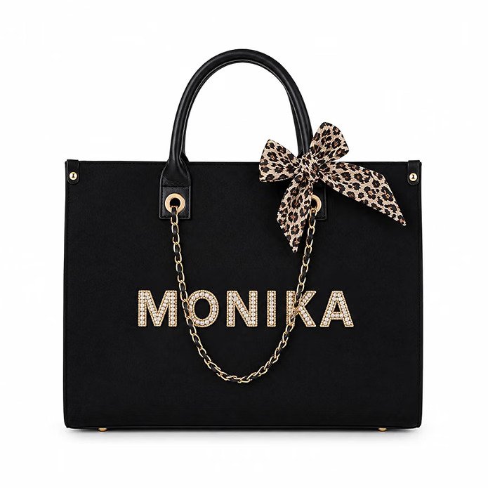 Monika Black Tote bag