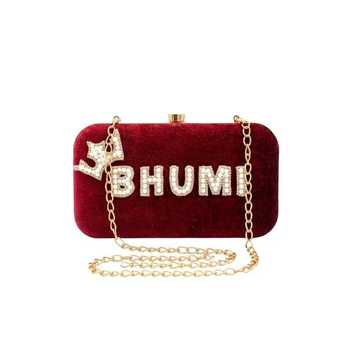 Bhumi Maroon Clutch
